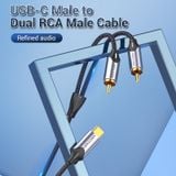  Jack Chuyển Đổi Âm Thanh Type C to 2*RCA VENTION BGU (Cotton Braided Cable) 