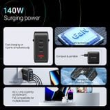  Củ sạc nhanh đa năng 4-Port Vention GaN Charging Kit 140W - FEIBO (TypeCx3 + USB A, PD3.1EU/US/UK-Plug) 