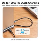  Multi-function USB-C to DP/HDMI/VGA/USB-C Gen 1/USB 3.0x2/USB 2.0/RJ45/SD/TF/TRRS 3.5mm/PD Docking Station 0.25m Gray Metal Type 