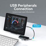  HUB chuyển đa năng Vention 9in1 Docking Station Mirrored Surface - TFL (USB-C to HDMI/USB 3.0x3/RJ45/SD/TF/TRRS 3.5mm/PD) 