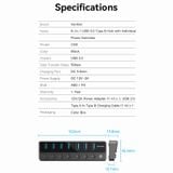  HUB chia cổng USB3.0 tốc độ cao Vention USB B 3.0 to USB 3.0 x7-Port Hub - CHX (5Gbps USB3.0, bât/tắt nguồn riêng cho từng Port) 