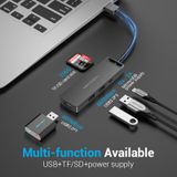  HUB chia cổng USB và mở rộng Vention 6in1 USB Slitter - CHU (USB 2.0 to USB 2.0*3/TF/SD/Micro-B) 