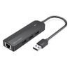  3-Port USB 2.0 Hub with 100M Ethernet Adapter 0.15M Black 