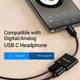  Đầu Chuyển USB C to Dual Type C VENTION CFM (3A/18W, Charging + Headphone) 