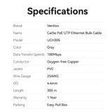  Dây cáp mạng tốc độ cao Vention CAT5e - PoE UTP Lan Cable Gray - IJC (dài 305 met, dùng cho Camera, màu Xám) 