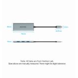  HUB chuyển đa năng Vention 7 in 1 Docking Station - TOP (Type C to HDMI/USB 3.0x3/SD/TF/PD,  0.115m Aluminum Alloy) 