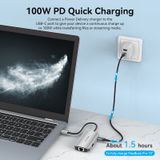  Hub chuyển mở rộng tốc độ cao Vention 5in1 Extention Adapter PD100W - TNF (USB-C to USB3.0x3/RJ45/PD, Compatible with Google Chromecast TV) 