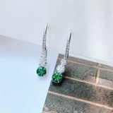  Khuyên tai Swarovski Attract Trilogy màu trắng mix xanh - Swarovski Attract Trilogy drop earrings Round cut, Green, Rhodium plated 