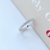  Nhẫn Swarovski Vittore XL trắng - Swarovski Vittore XL ring Round cut, White, Rhodium plated 