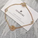  Lắc tay Swarovski hoa tuyết màu gold sz M - Swarovski Gold-tone Plated Snowflake Strand Bracelet, Size Medium 