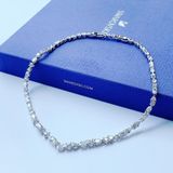  Dây chuyền Swarovski Tennis deluxe V - Swarovski Tennis Deluxe V necklace Mixed cuts, White, Rhodium plated 