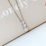  Dây chuyền Swarovski Attract Trilogy trắng - Swarovski Attract Trilogy pendant Round cut, White, Rhodium plated 