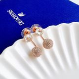  Khuyên tai Swarovski Forward vàng hồng - Swarovski Forward earring jackets Round cut, White, Rose gold-tone plated 