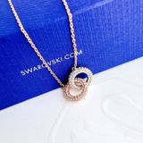 Dây chuyền Swarovski Stone mix màu trắng và rose - Swarovski Stone necklace Intertwined circles, White, Rose gold-tone plated 