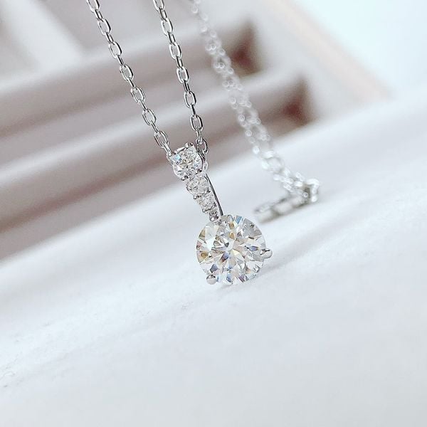  Dây chuyền Swarovski Stilla trắng tròn - Swarovski Stilla pendant Round cut, White, Rhodium plated 