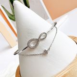  Lắc tay Swarovski Infinity màu trắng - Swarovski Infinity bangle Infinity, White, Rhodium plated 