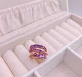  Nhẫn Swarovski Twist tone tím sz 50 - Swarovski Twist wide ring Purple, Rose gold-tone plated sz 50 