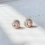  Khuyên Swarovski Angelic màu vàng - Swarovski Angelic stud earrings Round cut, White, Gold-tone plated 