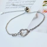  Lắc tay tim Swarovski Infinity trắng - Swarovski Infinity bracelet Infinity and heart, White, Rhodium plated 