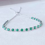  Lắc tay Swarovski Subtle mix pha lê xanh trắng - Swarovski Subtle bracelet Round cut, Green, Rhodium plated 