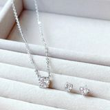  Set bi Swarovski Attract trắng - Swarovski Attract set Round cut, White, Rhodium plated 