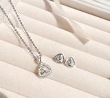  Set dây chuyền khuyên tai Swarovski Begin trắng - Swarovski Begin set Trilliant cut, White, Rhodium plated 