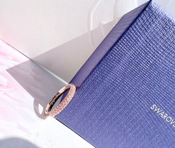  Nhẫn Swarovski Stone màu hồng - Swarovski Stone ring Pink, Rose gold-tone plated 