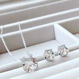  Set Swarovski Bella V trắng - Swarovski Bella V set Round cut, White, Rhodium plated 