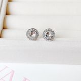  Khuyên tai Swarovski Angelic màu trắng - Swarovski Angelic stud earrings Round cut, White, Rhodium plated 