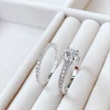  Set nhẫn cầu hôn Swarovski - Swarovski I Do Ring Set White, Rhodium Plating 