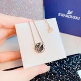  Dây chuyền Swarovski mặt khắc thiên nga - Swarovski Round Swan Design Pendant Necklace 