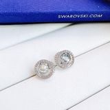  Khuyên tai Swarovski Generation pha lê xám - Swarovski Generation stud earrings Pear shape, Blue, Rhodium plated 