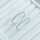  Khuyên tai Swarovski tròn to - Swarovski Sommerset hoop earrings White, Rhodium plated 