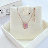  Dây chuyền Swarovski Millenia đá nhảy tím violet - Swarovski Millenia necklace Octagon cut, Purple, Rose gold-tone plated 