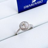  Nhẫn Swarovski Angelic trắng - Swarovski Angelic ring Round cut, White, Rhodium plated 