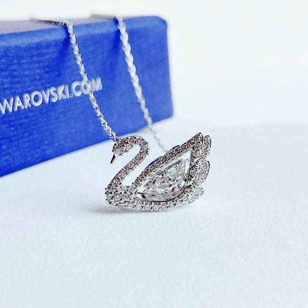  Dây chuyền thiên nga Swarovski đá nhảy trắng - Swarovski Dancing Swan necklace 