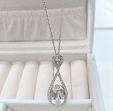  Dây chuyền giọt nước trắng Swarovski - Swarovski Women's Swinging Rhodium Plated Crystal Pendant 