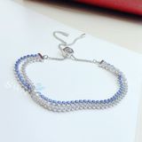  Lắc tay Swarovski pha lê trắng xanh tách set  - Swarovski Women's Bracelet Subtle Clear and Blue Crystals 