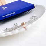  Lắc tay Swarovski Lifelong hình tim - Swarovski Lifelong Heart bangle Heart, White, Mixed metal finish 