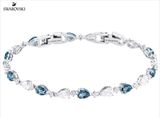  Lắc tay Swarovski Vintage màu xanh - Swarovski Vintage Bracelet, Blue, Rhodium plating 