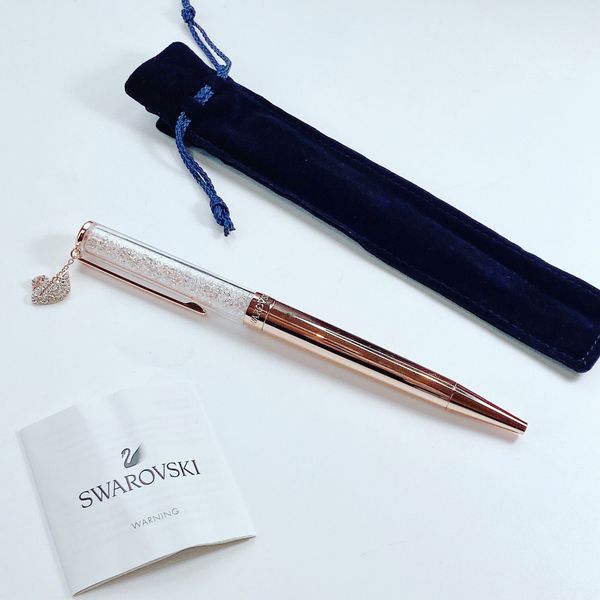  Crystalline ballpoint pen Swan, Rose gold tone, Rose gold-tone plated 