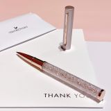  Bút ký Swarovski Crystalline vàng hồng - Swarovski Crystalline Gloss ballpoint pen Rose gold tone, Pink lacquered, Rose gold-tone plated 