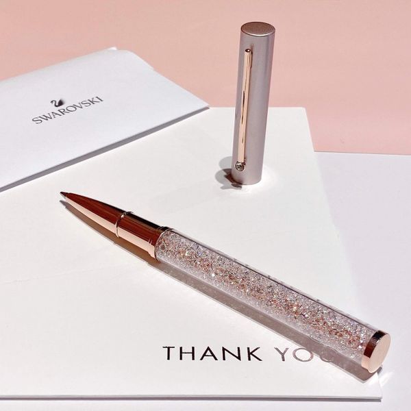  Bút ký Swarovski Crystalline vàng hồng - Swarovski Crystalline Gloss ballpoint pen Rose gold tone, Pink lacquered, Rose gold-tone plated 