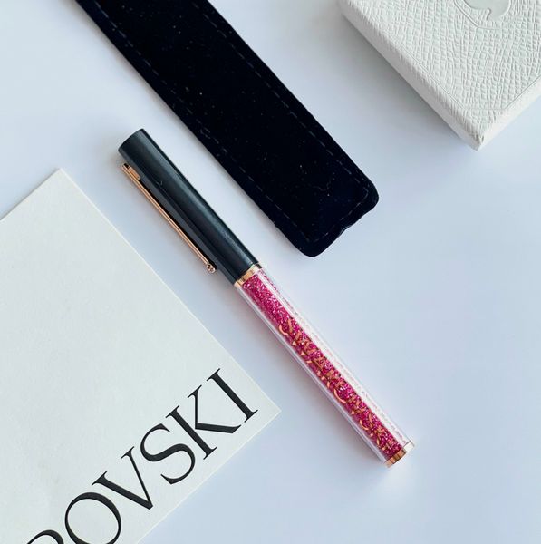  Bút ký Swarovski Crystalline hồng - đen - Swarovski Crystalline Gloss Ballpoint Pen, Black and Pink, Rose-Gold Tone Plated 
