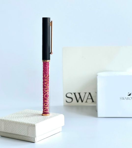  Bút ký Swarovski Crystalline hồng - đen - Swarovski Crystalline Gloss Ballpoint Pen, Black and Pink, Rose-Gold Tone Plated 