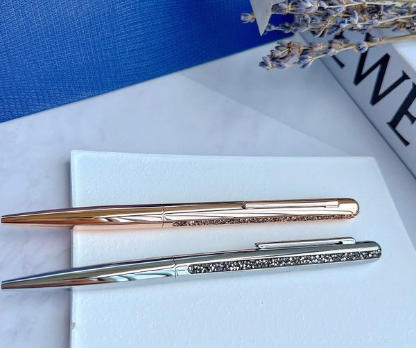  Bút ký Swarovski nhũ trắng/ vàng hồng - Swarovski Crystal Shimmer ballpoint pen 