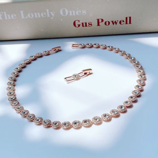  Dây chuyền Swarovski Angelic màu vàng hồng - Swarovski Angelic necklace Round cut, White, Rose gold-tone plated 