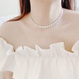  Vòng cổ Swarovski full pha lê trắng - Swarovski Angelic necklace Round cut, White, Rhodium plated 