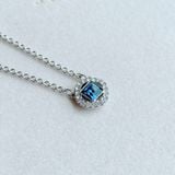  Dây chuyền Swarovski Angelic đá vuông - Swarovski Angelic necklace Square cut, Blue, Rhodium plated 