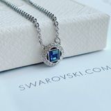  Dây chuyền Swarovski Angelic đá vuông - Swarovski Angelic necklace Square cut, Blue, Rhodium plated 